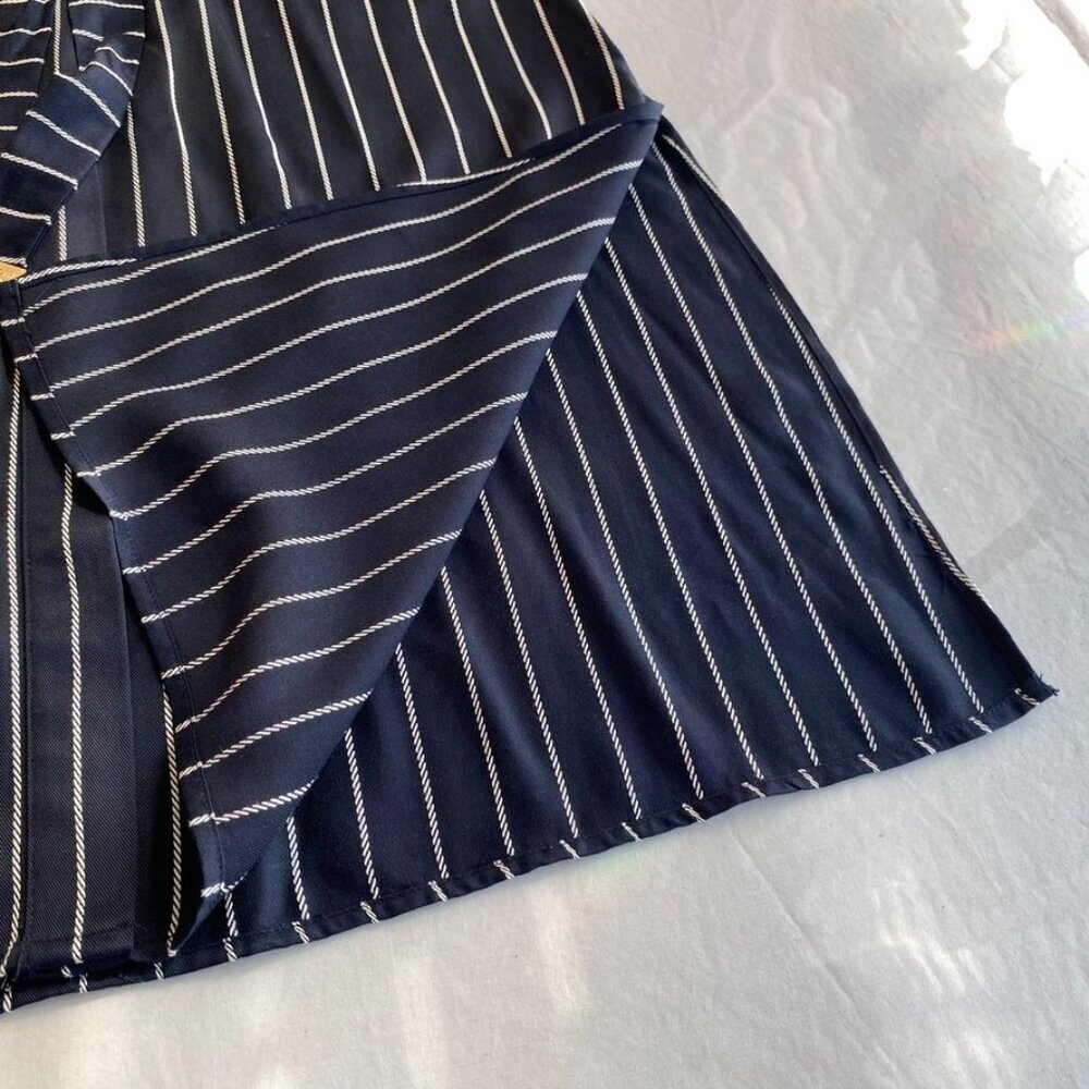 Tommy Hilfiger Belted Striped Shirt Dress Long Sleeve Navy Size 4 - Picture 6 of 16